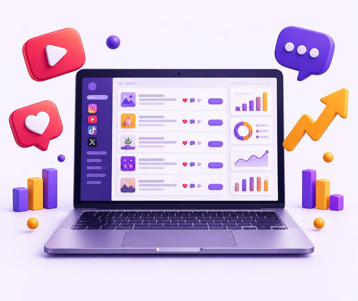 Illustration of a social media ordering panel